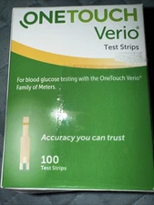 NEW OneTouch VERIO Blood Glucose Sugar Diabetic Test Strips 100 Pack 08/31/2022