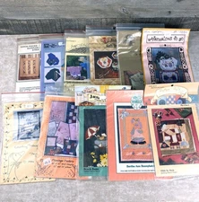 Huge Mixed Lot of 60+ Applique Quiting Patterns Christmas Quilts Wall Hangings