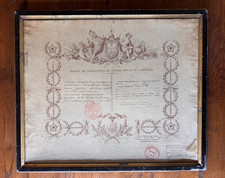 FRANCE PATENT OF COMMANDER OF THE ROYAL ORDER OF CAMBODIA 1884 3rd REPUBLIC