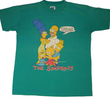 The Simpsons Family Photo T-Shirt Bart Homer Large Vintage 1990 SSI Made in USA