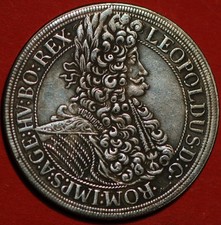 Moneta restrittiva europea medievale Leopoldo anno 1696 (7884)
