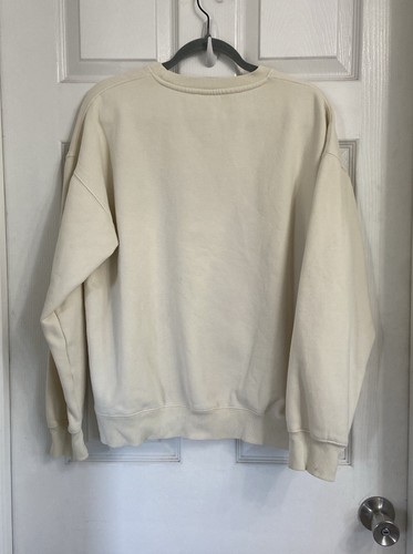Milk Mocha Bear Varsity Crew Neck Sweatshirt Large Cream Color Oversized Coz - Picture 4 of 7