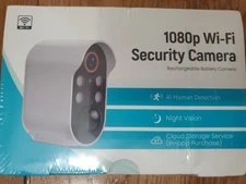 Wi-Fi Security Camera 1080p Model R6 Rechargeable Battery AI Detection