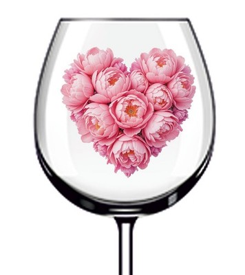 12x Herzform Blume Vinyl Aufkleber Abziehbild Becher Weinglas Flasche Laptop Van
