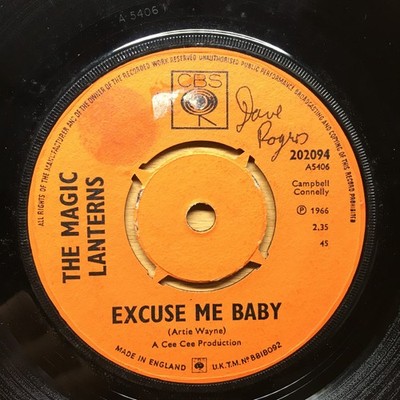 THE MAGIC LANTERNS - EXCUSE ME BABY  7'' VINYL (VG+)