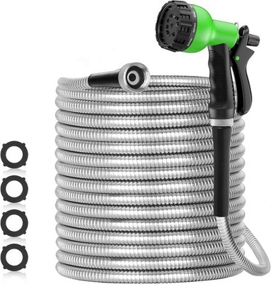 SPECILITE 150ft 304 Stainless Steel Garden Hose Metal Heavy