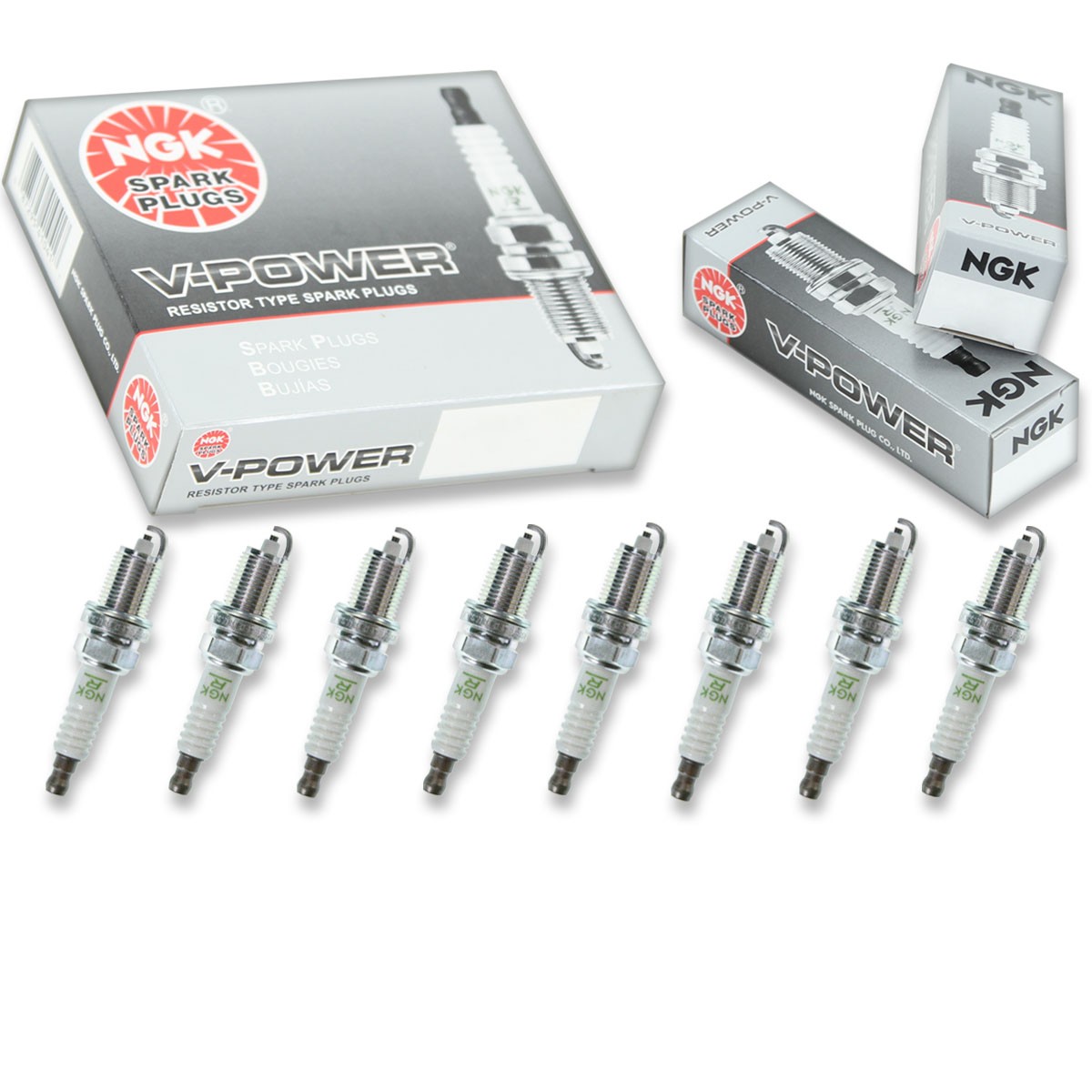 8 pcs NGK V-Power Spark Plugs for 2006-2007 Mitsubishi Raider 4.7L - Engine dw