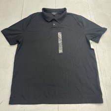 Banana Republic Black Luxe Touch Short Sleeve Polo Mens Size Large Tall Defects