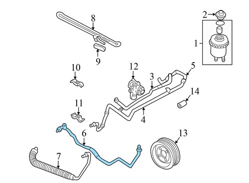 1999-2003 VW EUROVAN 2.8L - Power Steering HIGH Pressure HOSE / LINE - Picture 5 of 7