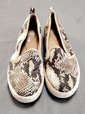 Clarks Collection Azella Theoni Snakeskin Leather Espadrille Flat Shoes Women 9