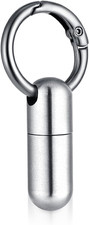 Small Pill Case Keychain Tiny Portable Carabiner Clip Pill Holder Bottle Micro W