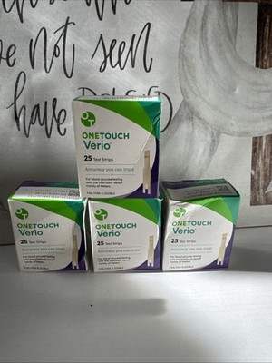 ONETOUCH VERIO 25 Test Strips 4Pack Exp:11/30/26 RED DESCRIPTION PLEASE  