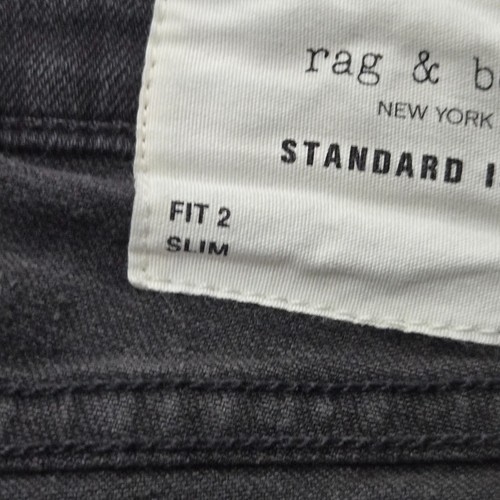 Vintage Rag & Bone Standard Issue Skinny Jeans Womens 31 Black Slim Fit - Picture 11 of 19