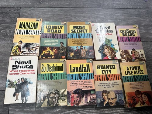 Nevil Shute Vintage Paperback Book Lot