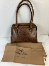 Patricia Nash Calvi Satchel Signature Map Shoulder Bag S1427218 Riot Rust MINT