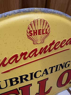 Shell Motor Oil Lubricating Metal Sign Garage Parts Vintage Style