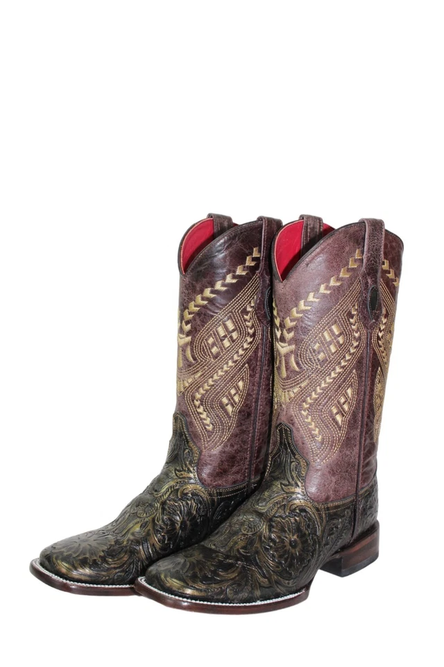 Botas de Vaquera Ferrini Punta Cuadrada Cleopatra Doradas Para Mujer 9.5 B ¡NUEVAS! 8389338 Foto 2 de 4