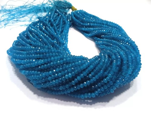 NEON APATITE CHALCEDONY RONDELLE FACETED 3-3.5MM GEMSTONE BEADS 18"INCH 1 STRAND - Picture 4 of 4