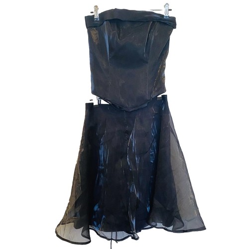 Hiltons Skirt And Top Size 8 Black Vintage With Original Shawl Corset Altered