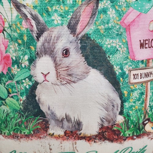VINTAGE PRIMITIVE SHABBY STYLE BUNNY RABBIT EASTER COTTONTAIL COTTAGE PILLOW - Picture 9 of 12