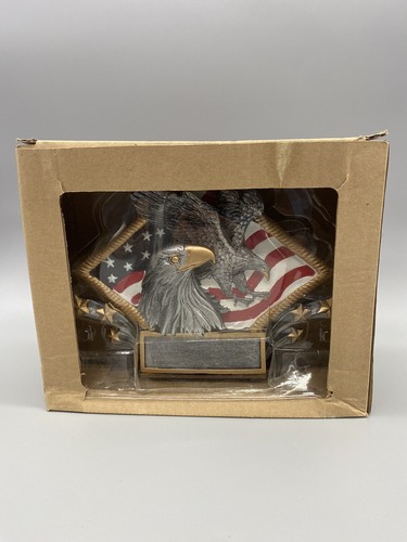 MARCO Resin Diamond Head Eagle Trophy Statue Engraveable American Flag Stars - Picture 6 of 7