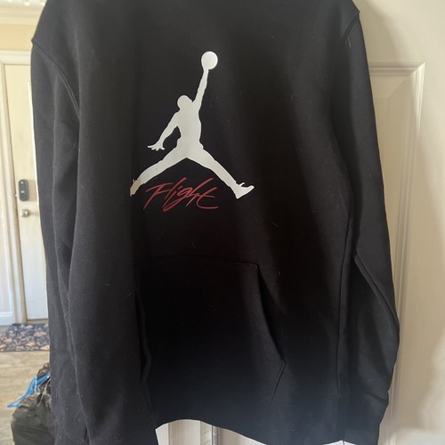 Jordan Hoodie Boys Sm Black White Sweatshirt Sweater Big Air Jump Man Logo Youth - Picture 3 of 6