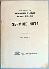 Roland EP-30 Electronic Piano Original Vintage 1974 Service Notes Booklet, Japan