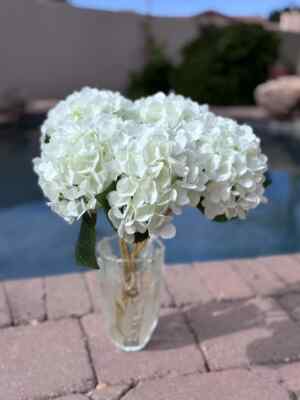 5 Pcs Artificial Silk Hydrangea Flowers 18'' Bouquet Arrangement