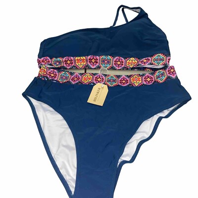 Women s Aqua Blue Aztec Printed 2pc Bikini W/ Removable Bra Padding XL Swimsuit