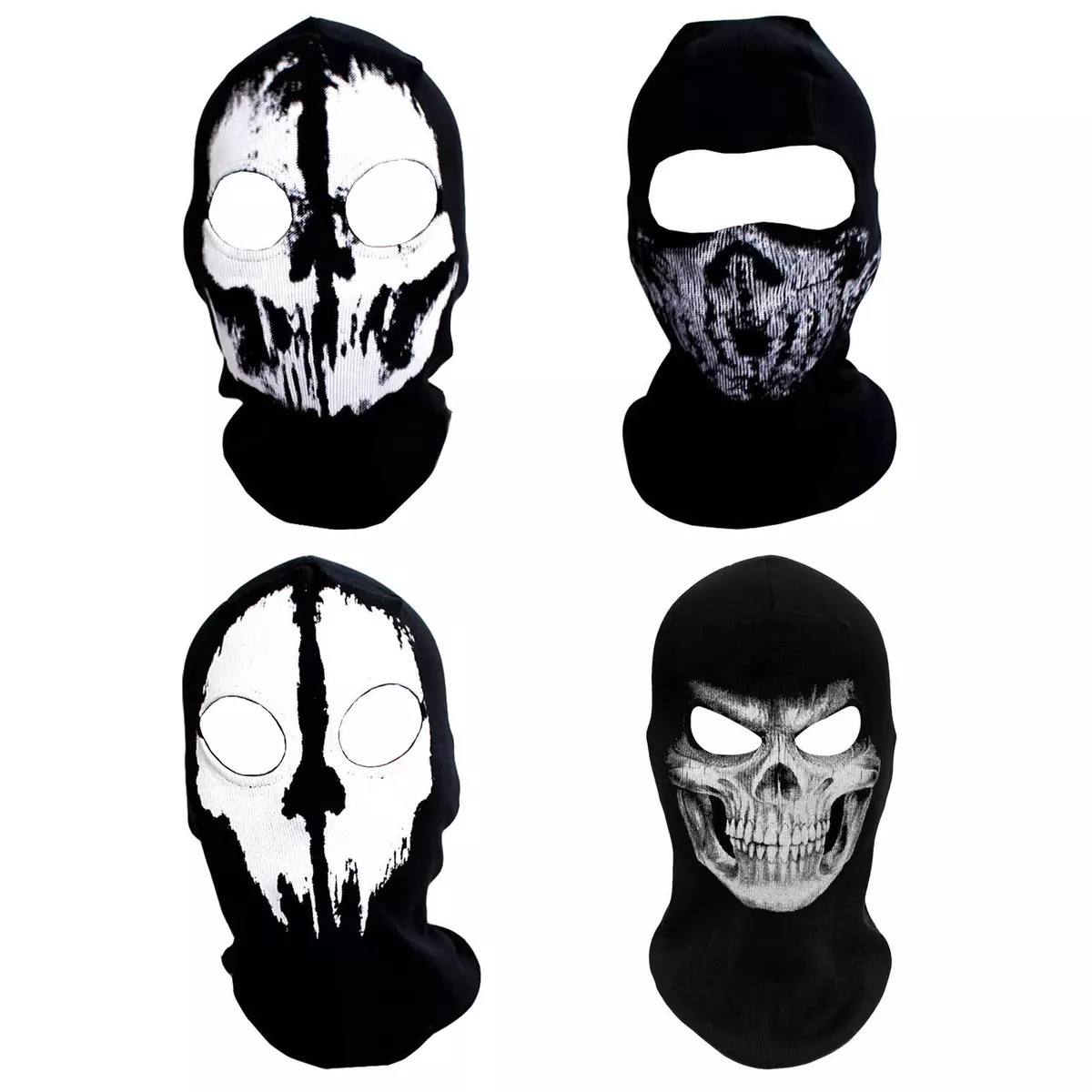 1pc Fabric Ghost Mask Balaclava Skull Hood White