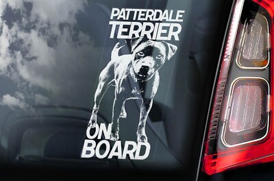 Patterdale Terrier an Bord Aufkleber - Auto Fenster Vinyl Decal Hundebesitzer Geschenk -V01