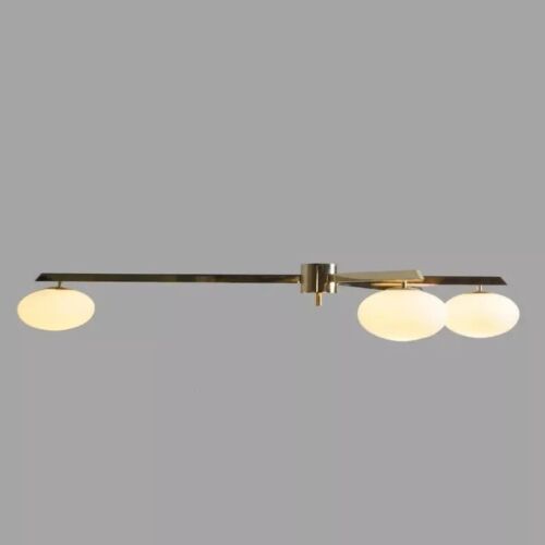 Lampadario da incasso a soffitto in ottone metà secolo 4 luci lampadario Sputnik - Foto 2 di 5