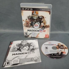 Madden 12 NFL Playstation 3 PS3 CIB Game Disc W/ Manual Case Cracked Tested