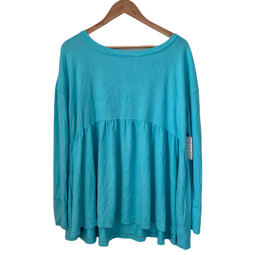 Free People Forever Your Girl Light Blue Long Sleeve Tunic Blouse Medium
