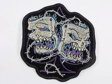DRAMA SKULLS PATCH Laughing Crying Skulls on ACE OF SPADE JACKET PATCH 3'W x 4"T