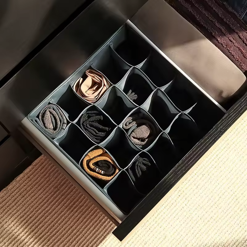3 x Foldable Underwear Sock Bra Tie Draw Divider Organiser Storage Container Box