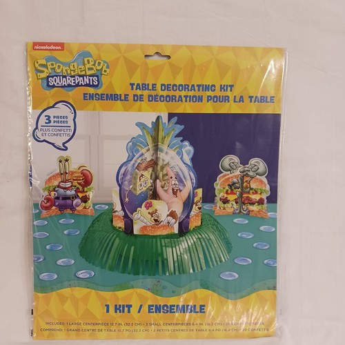 SpongeBob Square Pants 3 pc Table Decorating Kit Birthday Party Set Brand New - Picture 8 of 8