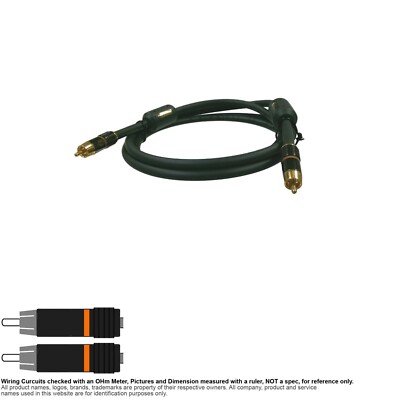 Cable Coax Coaxial RCA 1:1 Audio Digital Shielded OFC ShockWave   6FT C2G 29724