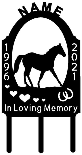 Personalized MFT Fox Trotter HORSE Memorial Cemetery Grave Marker Stake Metal Personalized MFT Fox Trotter HORSE Memorial Cemetery Grave Marker Stake Metal