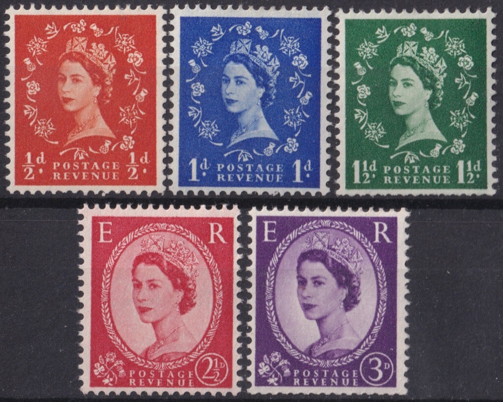 F-EX50266 ENGLAND UK GB 1958 MH QUEEN ELIZABETH INVERTED WATERMARK