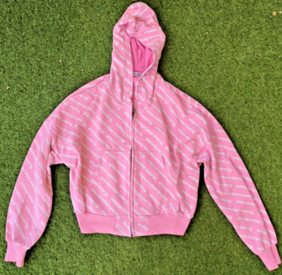 Alexander Wang Full Zip Pink Hoodie Size M | eBay