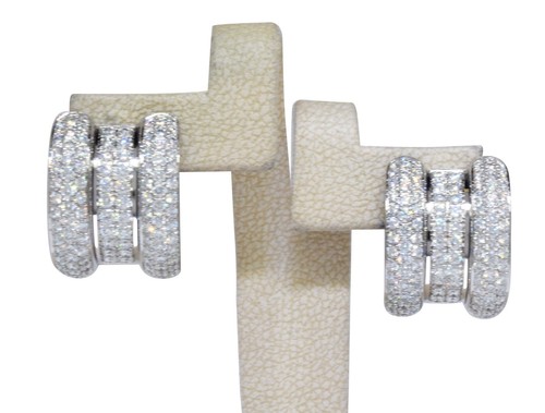 Chopard La Strada 18k White Gold Pave Diamond Ladies Earrings 84/6478 - Picture 3 of 12
