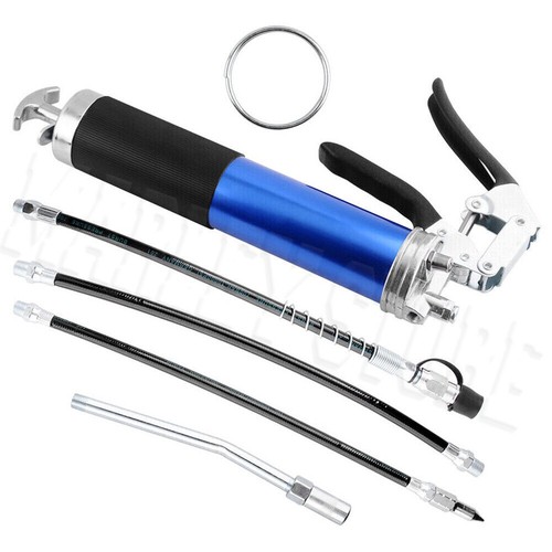 7000PSI Grease Gun Pressure Pistol Grip Dual Flow Hose Industrial Professional - Picture 6 of 12
