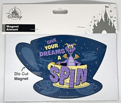 Disney Parks Figment Give Your Dreams A Spin Teacups Epcot Die Cut Magnet