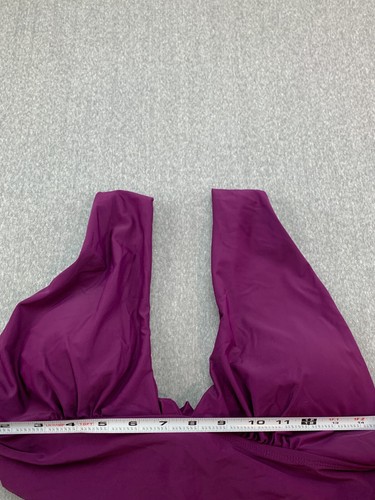 Bikinx Smooth Deep V Bikini Swimsuit Top Womens size XL Eggplant Purple Tie Back - Picture 8 of 11