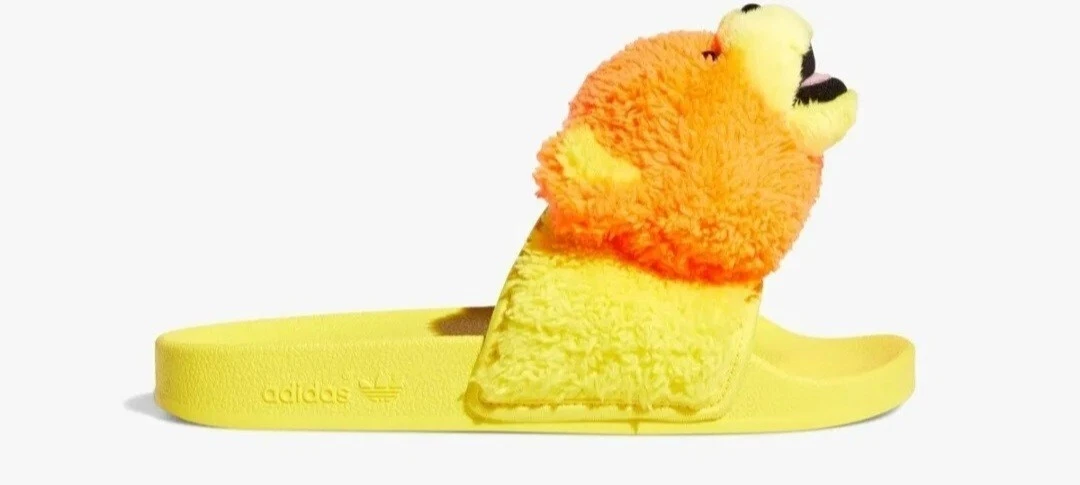 UK9 EUR43 ADIDAS JEREMY SCOTT JS ADILETTE TEDDY SLIDER ARANCIONE GIALLO Q46582