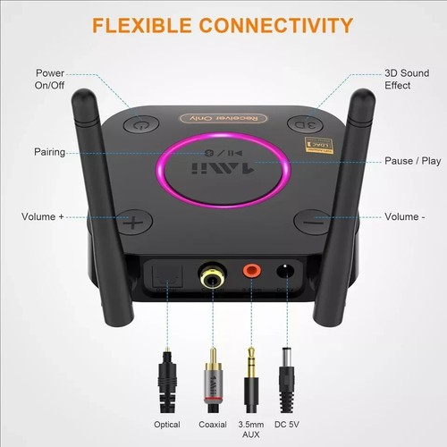 1Mii B06Ultra Bluetooth 5.2 Receiver with LDAC for Hi-Res Wireless Audio - Photo 8/9