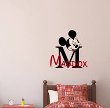 Custom Name Mickey Mouse Full Color Vinyl Sticker Boys Name Nursery Decor aa539