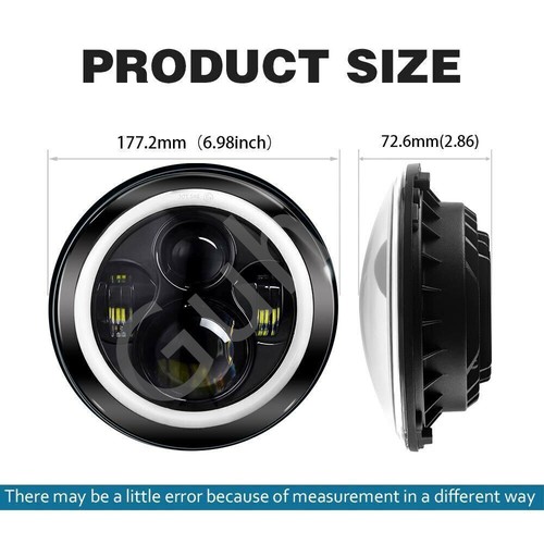 7" Round Led Headlight with Turn Signal DRL Hi/Lo For Jeep Wrangler JK TJ CJ LJ - Picture 3 of 9