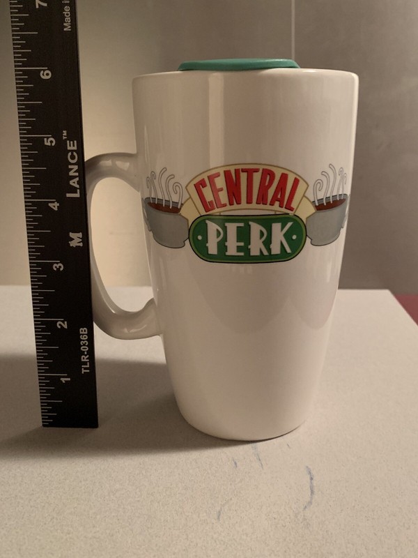 Friends Central Perk Logo Ceramic Mug With Lid Coffee Cup 12 Oz  